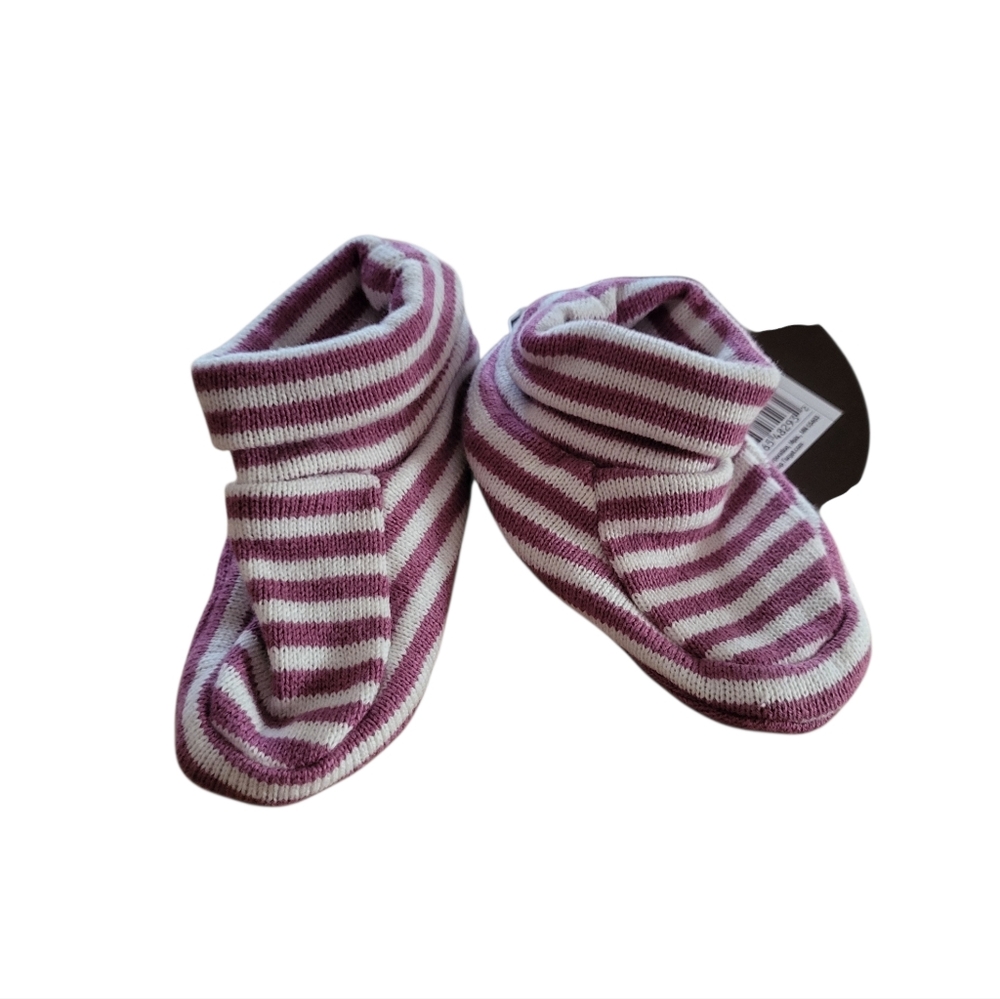 NEW Dwell Studio for Target Purple/Cream Striped Knit Booties - 3-6 Months